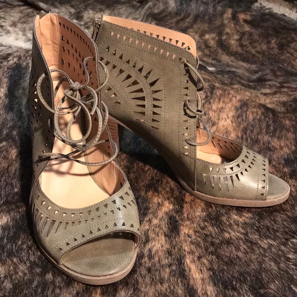 Olive green booties